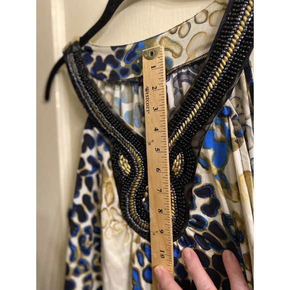 Cocomo Women's Top XL Beaded Front Yoke Sleeveless Pullover Stretch Tank Print - Picture 7 of 10